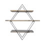 Hanah Home Wr007 Estantería Decorativa de Pared de Madera Nogal y Negro